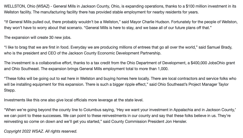 General Mills - Wellston Ohio Expansion